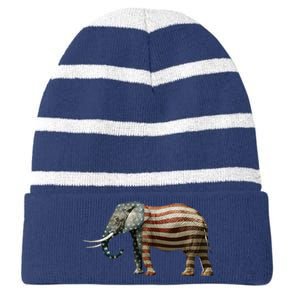 Republican Striped Beanie with Solid Band