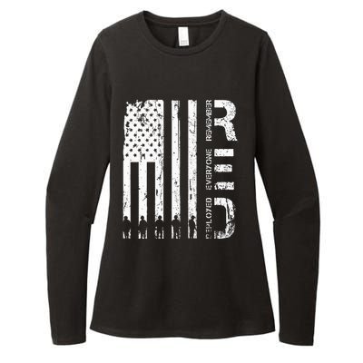 Red Remember Everyone Deployed Military Friday Wear Veterans Womens CVC Long Sleeve Shirt