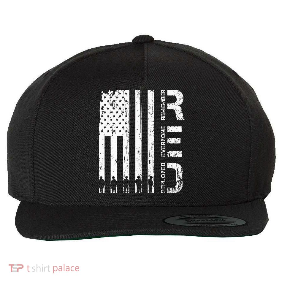 Red Remember Everyone Deployed Military Friday Wear Veterans Wool Snapback Cap