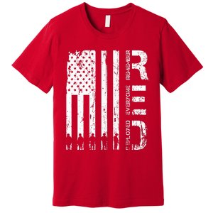 Red Remember Everyone Deployed Military Friday Wear Veterans Premium T-Shirt