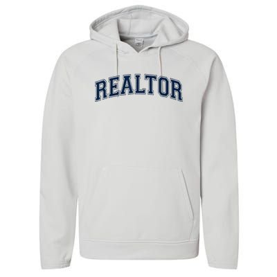 REALTOR REAL ESTATE AGENT BROKER VARSITY STYLE Performance Fleece Hoodie