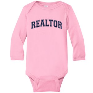 REALTOR REAL ESTATE AGENT BROKER VARSITY STYLE Baby Long Sleeve Bodysuit