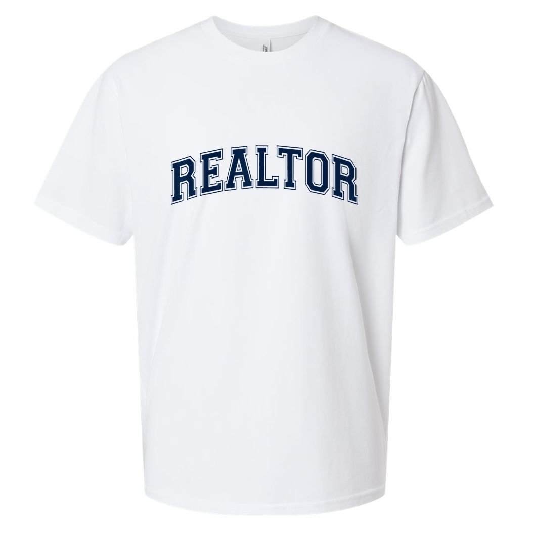 REALTOR REAL ESTATE AGENT BROKER VARSITY STYLE Sueded Cloud Jersey T-Shirt