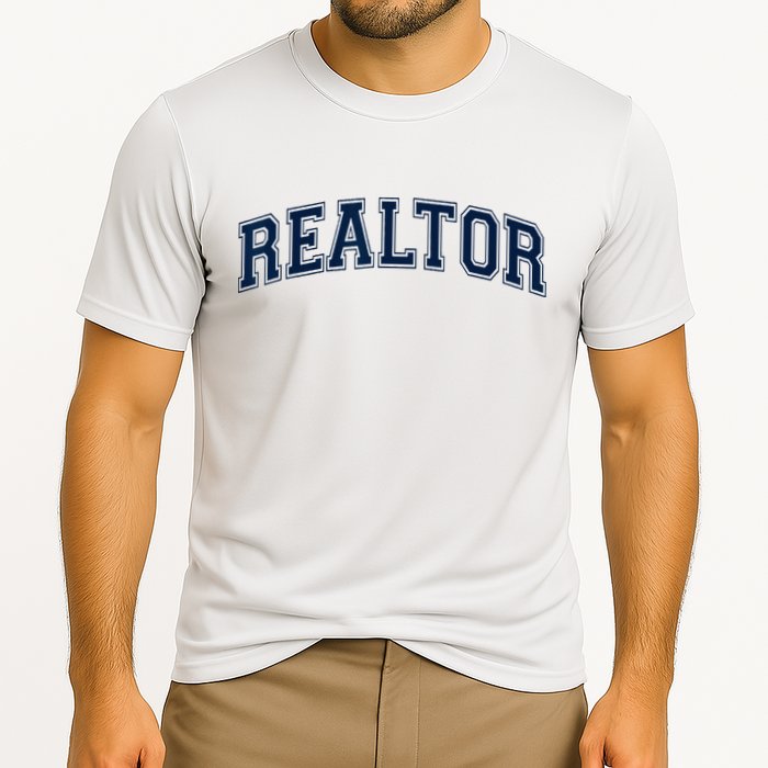 REALTOR REAL ESTATE AGENT BROKER VARSITY STYLE Cooling Performance Crew T-Shirt