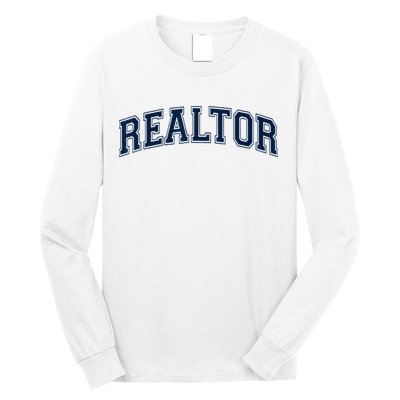 REALTOR REAL ESTATE AGENT BROKER VARSITY STYLE Long Sleeve Shirt