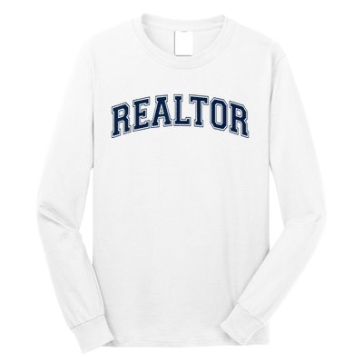 REALTOR REAL ESTATE AGENT BROKER VARSITY STYLE Long Sleeve Shirt