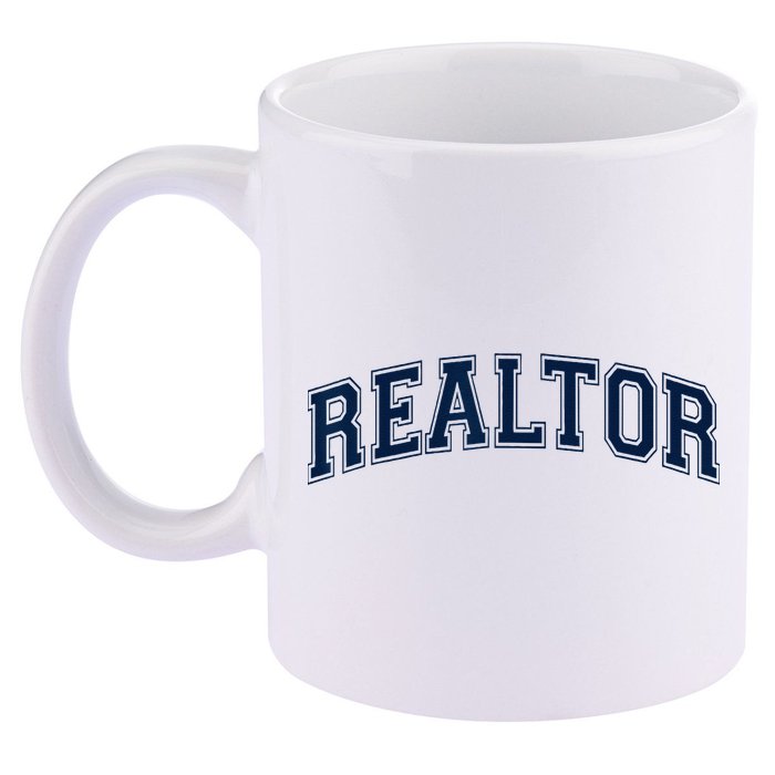 REALTOR REAL ESTATE AGENT BROKER VARSITY STYLE 11oz C Handle Ceramic Mug