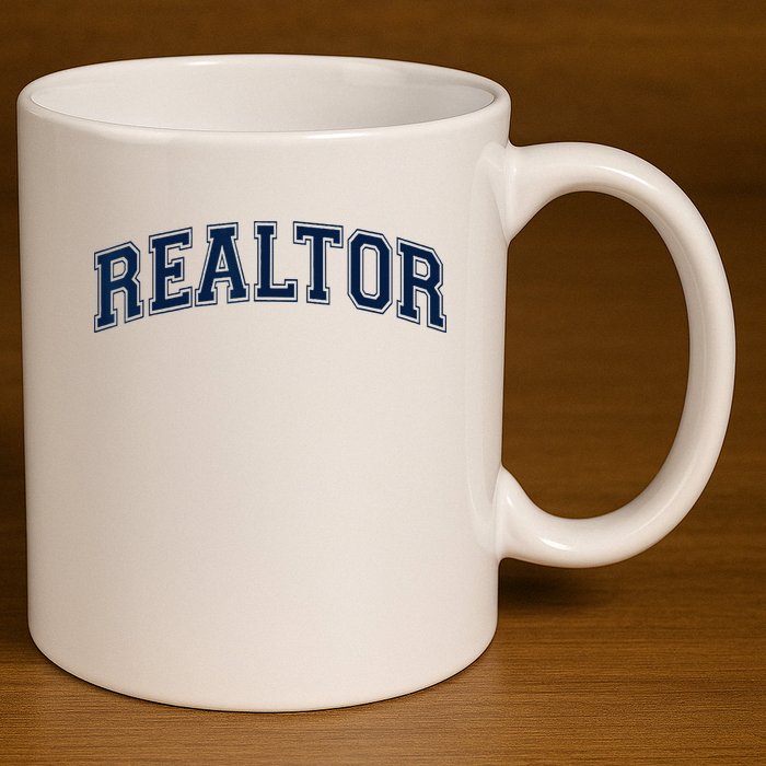 REALTOR REAL ESTATE AGENT BROKER VARSITY STYLE 11oz C Handle Ceramic Mug