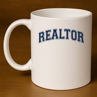 REALTOR REAL ESTATE AGENT BROKER VARSITY STYLE 11oz C Handle Ceramic Mug