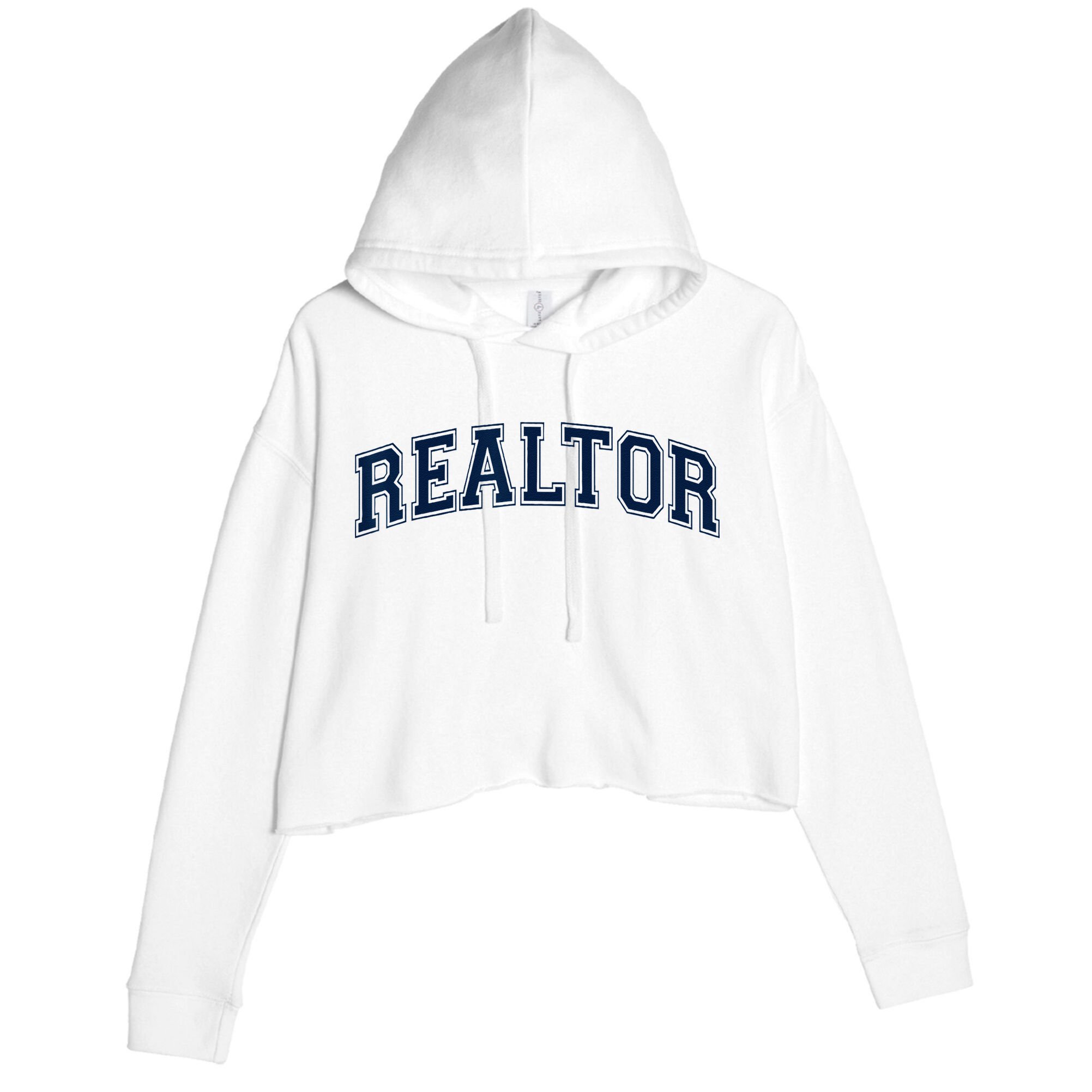 REALTOR REAL ESTATE AGENT BROKER VARSITY STYLE Crop Fleece Hoodie