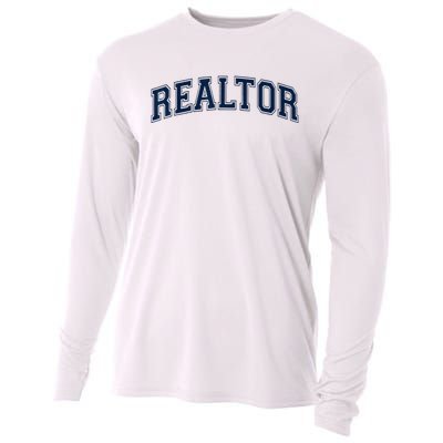 REALTOR REAL ESTATE AGENT BROKER VARSITY STYLE Cooling Performance Long Sleeve Crew