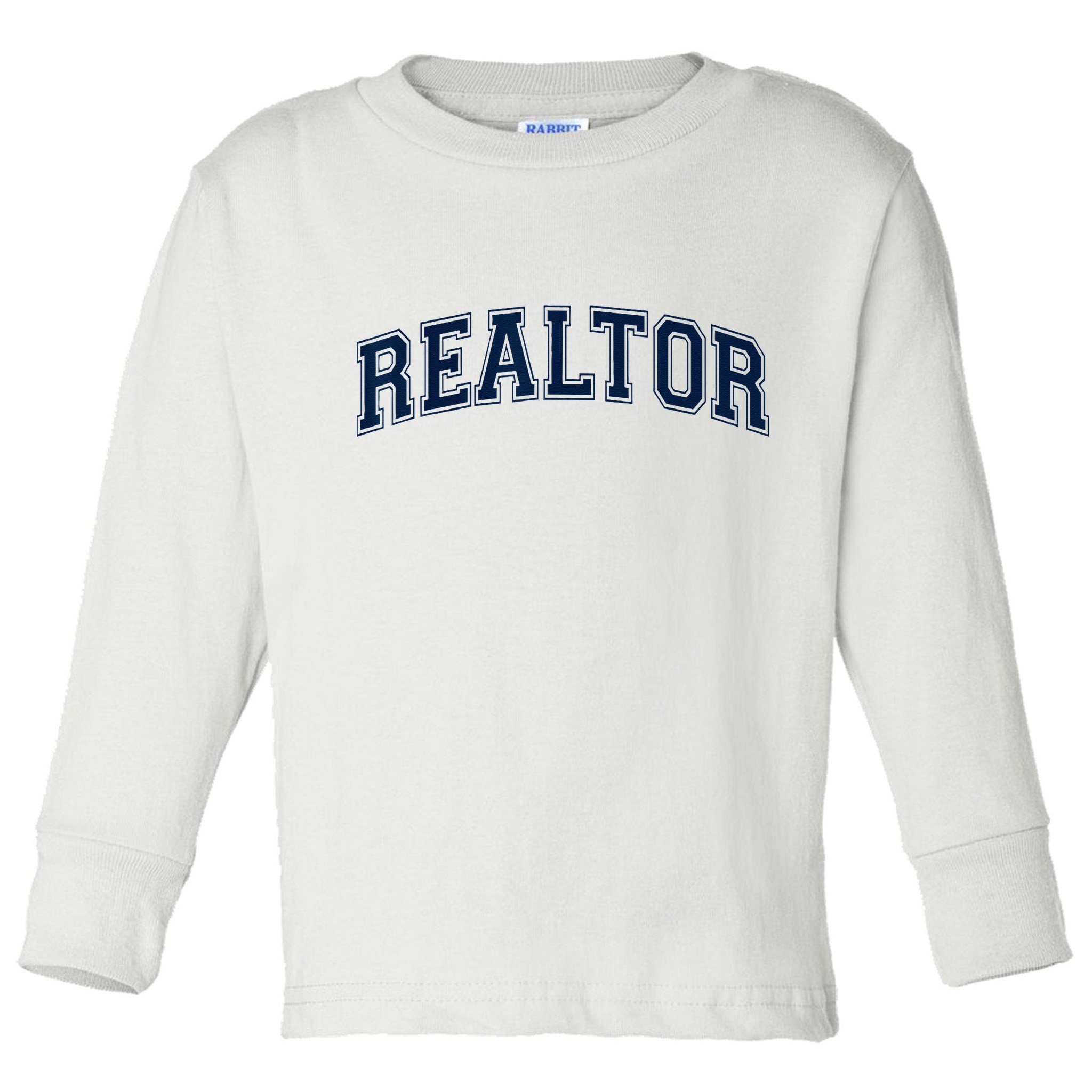 REALTOR REAL ESTATE AGENT BROKER VARSITY STYLE Toddler Long Sleeve Shirt