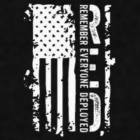 RED Remember Everyone Deployed Distressed Flag Ladies PosiCharge Tri-Blend Wicking Tank