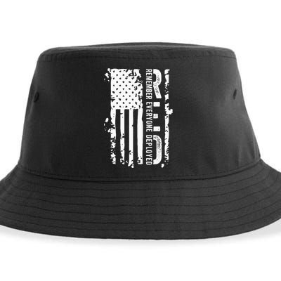 RED Remember Everyone Deployed Distressed Flag Sustainable Bucket Hat