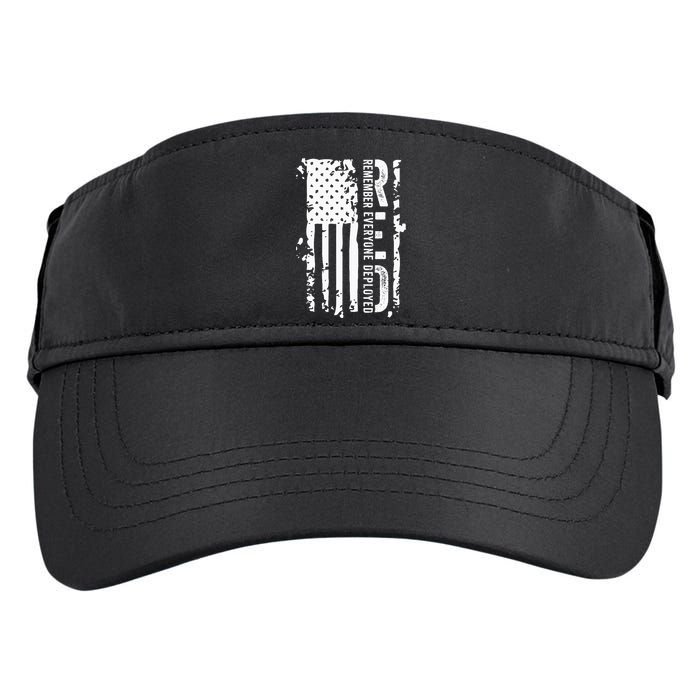 RED Remember Everyone Deployed Distressed Flag Adult Drive Performance Visor