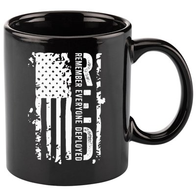 RED Remember Everyone Deployed Distressed Flag 11oz C Handle Ceramic Mug