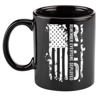 RED Remember Everyone Deployed Distressed Flag 11oz C Handle Ceramic Mug