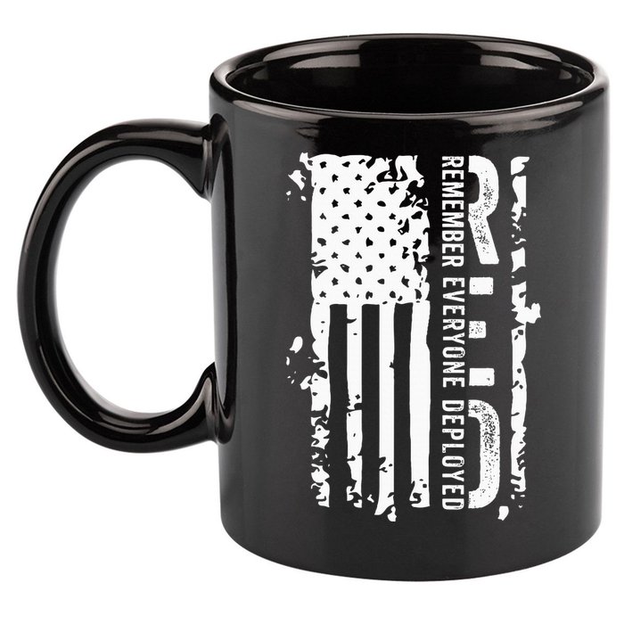 RED Remember Everyone Deployed Distressed Flag 11oz C Handle Ceramic Mug
