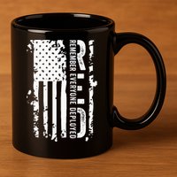 RED Remember Everyone Deployed Distressed Flag 11oz C Handle Ceramic Mug