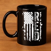RED Remember Everyone Deployed Distressed Flag 11oz C Handle Ceramic Mug
