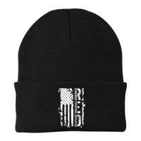 RED Remember Everyone Deployed Distressed Flag Beanie