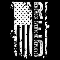 RED Remember Everyone Deployed Distressed Flag Drawstring Bag