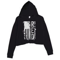RED Remember Everyone Deployed Distressed Flag Crop Fleece Hoodie
