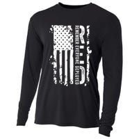 RED Remember Everyone Deployed Distressed Flag Cooling Performance Long Sleeve Crew