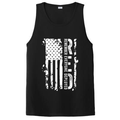RED Remember Everyone Deployed Distressed Flag PosiCharge Competitor Tank