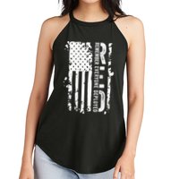 RED Remember Everyone Deployed Distressed Flag Women's Perfect Tri Rocker Tank