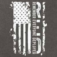 RED Remember Everyone Deployed Distressed Flag Cotton Canvas Backpack