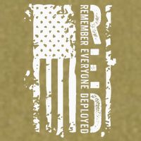 RED Remember Everyone Deployed Distressed Flag Garment-Dyed Women's Muscle Tee