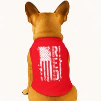 RED Remember Everyone Deployed Distressed Flag Doggie Tank