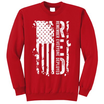 RED Remember Everyone Deployed Distressed Flag Sweatshirt