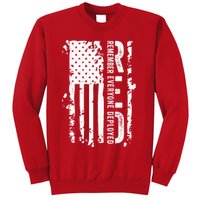 RED Remember Everyone Deployed Distressed Flag Sweatshirt