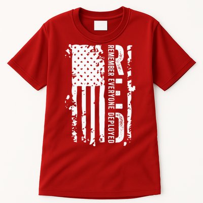 RED Remember Everyone Deployed Distressed Flag Tall T-Shirt