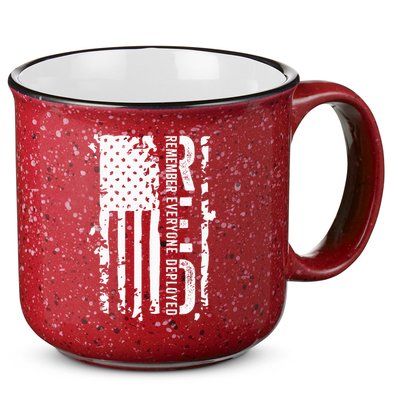 RED Remember Everyone Deployed Distressed Flag 15oz Campfire Ceramic Mug