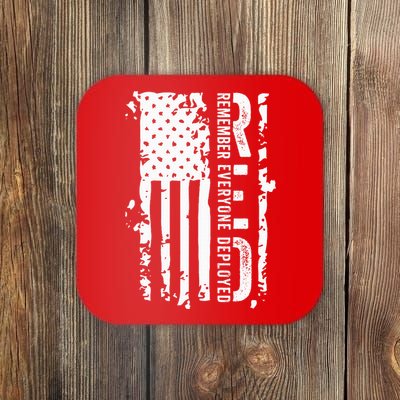 RED Remember Everyone Deployed Distressed Flag Coaster