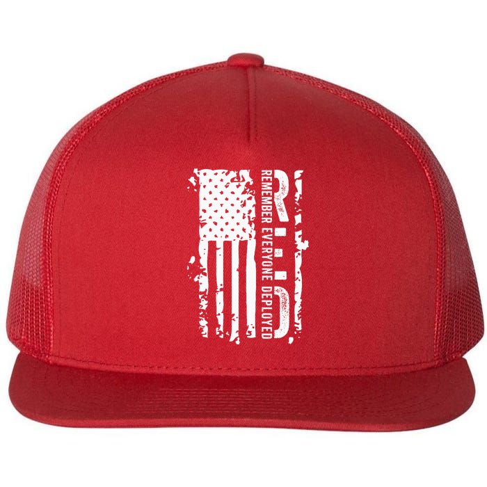 RED Remember Everyone Deployed Distressed Flag Flatbill Hat