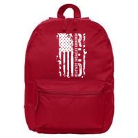 RED Remember Everyone Deployed Distressed Flag 16 in Basic Backpack
