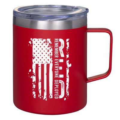 RED Remember Everyone Deployed Distressed Flag 12oz Stainless Steel Coffee Mug