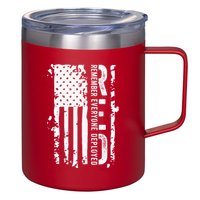 RED Remember Everyone Deployed Distressed Flag 12oz Stainless Steel Coffee Mug