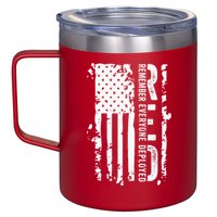 RED Remember Everyone Deployed Distressed Flag 12oz Stainless Steel Coffee Mug