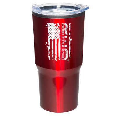 RED Remember Everyone Deployed Distressed Flag Tumbler