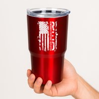RED Remember Everyone Deployed Distressed Flag Tumbler
