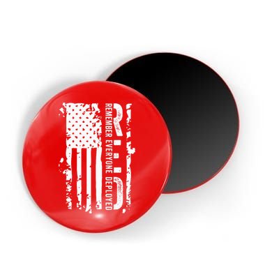 RED Remember Everyone Deployed Distressed Flag Magnet