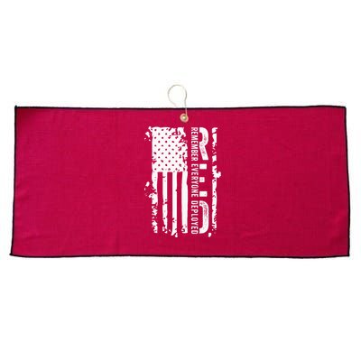 RED Remember Everyone Deployed Distressed Flag Large Microfiber Waffle Golf Towel