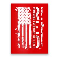 RED Remember Everyone Deployed Distressed Flag Poster