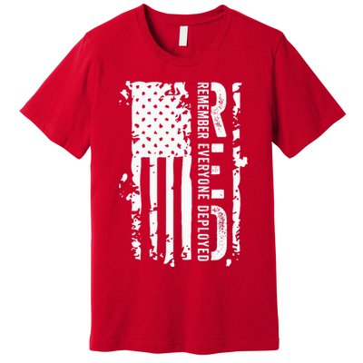 RED Remember Everyone Deployed Distressed Flag Premium T-Shirt