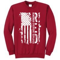 RED Remember Everyone Deployed Distressed Flag Tall Sweatshirt